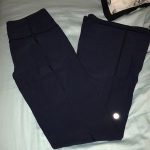 lululemon 4 reversible bootcut leggings navy blue